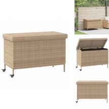 Boîte de rangement de jardin et roues résine tressée - Boîte De Rangement De Jardin - Boîtes De Rangement De Jardin - Boîte De Rangement D'extérieur