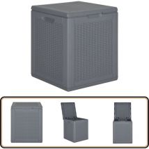 Boîte de rangement de jardin gris pp rotin 90 l - Boîte De Rangement Jardin - Coffre De Rangement Extérieur - Rangement Jardin - Meuble De Jardin