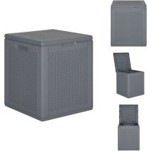 Boîte de rangement de jardin gris pp rotin 90 l - Boîte De Rangement Jardin - Coffre De Rangement Extérieur - Rangement Jardin - Meuble De Jardin
