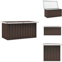 Boîte de rangement de jardin Marron 129x67x65 cm - Boîte De Rangement Jardin - Coffre De Jardin - Rangement Extérieur - Meuble De Jardin - Coffre De