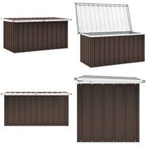 Boîte de rangement de jardin Marron 129x67x65 cm - Boîte De Rangement Jardin - Coffre De Jardin - Rangement Extérieur - Meuble De Jardin - Coffre De
