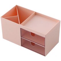 Boîte de Rangement de Papeterie de Bijoux de tiroirs d'organisateur de Maquillage de Bureau(Rose corail)