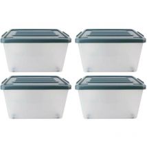 Boite de rangement en plastique (Lot de 4) 60 litres