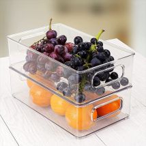 Haloyo - Boite de Rangement Frigo Transparent,Lot de 6, Boite Frigo Rangement, Bac Rangement Frigo, Boite Rangement Cuisine avec Poignées