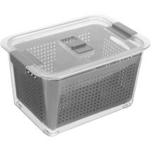 Boîte de rangement hermétique pour réfrigérateur Boîte de vidange de légumes transparente à 2 compartiments
