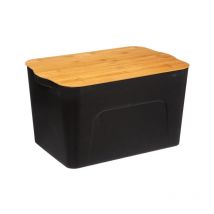 Boîte de Rangement 'Marco' 24L Noir & Naturel