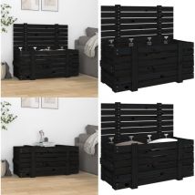 Boîte de rangement Noir 91x40,5x42 cm Bois massif de pin - boîte de rangement - boîtes de rangement - Home & Living - Noir