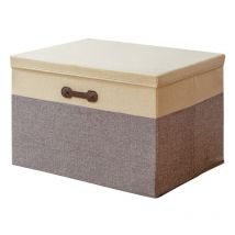 Linghhang - Boîte de rangement pliante en tissu gris clair 30L (40x30x25cm) garde-robe de maison