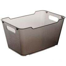 Boîte de rangement, polypropylène, 6 l, Lotta, gris en verre, 29,5x19x15 cm