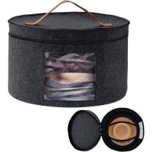 Boîte de Rangement pour Chapeaux avec Couvercle, 17 Pouces de Diamètre Boîtes à Chapeaux Pop Up, Chapeau de Voyage Pliable