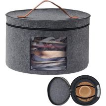 Boîte de Rangement pour Chapeaux avec Couvercle, 17 Pouces de Diamètre Boîtes à Chapeaux Pop Up, Chapeau de Voyage Pliable