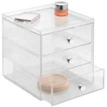 Idesign Interdesign Boite De Rangement Pour Cosmétiques 3 Tiroirs - Transparent