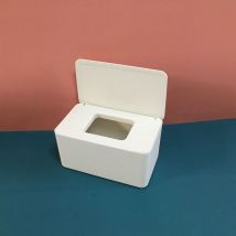 Boîte de rangement pour lingettes humides Boîte de lingettes humides Boîte de mouchoirs vide en carton de salon(Blanc)