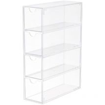 Boîte de rangement pour lunettes de soleil en acrylique, boîte de rangement à quatre tiroirs, boîte de rangement rectangulaire pour fournitures,