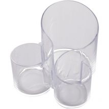 Boîte de rangement pour pinceaux de maquillage, porte-stylo transparent en forme de s, seau de rangement simple pour papeterie