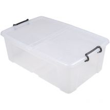 Boite de rangement Transparent Avec couvercle 50L, 230mm x 450mm x 700mm ( Prix pour Paquet de 5 )