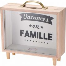 Boîte d'économie d'Argent, Cadre en Bois, Verre Transparent, Boîte, Boîte d'économies d'Argent pour Boîtes de pièces Profondes pour la Famille,