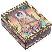 Boîte décorative arbre Bodhi en bois de manguier