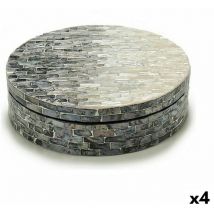 Giftdecor - Boîte décorative white black silver mother-of-pearl chipboard 25 x 8.5 x 25 cm (4 pièces)