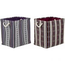 Boîte décorative Dkd Home Decor Indian polyester eva rubber 40 x 30 x 40 cm (2 pièces)