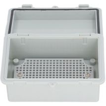 Boîte électrique étanche Boîte de jonction extérieure isolée et étanche à la poussière avec couvercle à charnière Clip plastique pour bricolage Gris