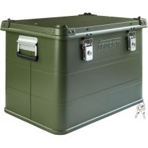 Boîte en aluminium avec couvercle Vert 75 litres Boîte en métal Boîte de transport Boîte de rangement Verrouillable trucky