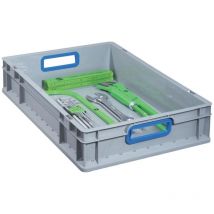 456720 412 bac euro poignées ouvert, 400 x 300 x 120 mm, gris/bleu - Allit