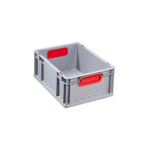 456705 417 bac euro poignées fermée, 400 x 300 x 170 mm, gris/rouge - Allit