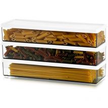 Boîte hermétique en plastique pour pâtes, pot à spaghetti avec couvercle, récipient rectangulaire pour pâtes