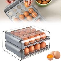 Tigrezy - Boite Oeufs Plastique 32 Grilles Boite à Oeufs de Rangement Porte Oeuf Frigo Boite Oeuf Porte Frigo Support 0euf Porte Frigo Rangement