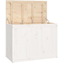 Helloshop26 - Boîte panier à linge 88,5 x 44 x 66 cm bois massif de pin blanc