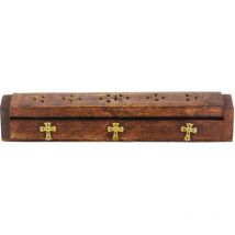 Boite Porte encens en bois - croix