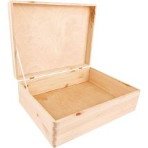 Einemgeld - Boîte De Rangement En Bois Pour Décoration 25 X 17 X 4 Cm (+/- 1 Cm) Avec Couvercle Naturel Non Peint Coffre Caisse Coffre