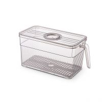 Boite Rangement Frigo Lot de 1, Boîte de Rangement Frigo avec Couvercle et Poignée, Bac Rangement Frigo Fruit et Légumes, Empilable Organisateur