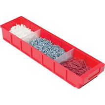 Bac de rangement – VKB 600 – 600x93x83 mm – Rouge – Hauteur, Longueur, Largeur, Matières, Volume, Quantité par pack
