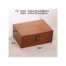 Boîte rectangulaire en bois massif, boîte de rangement en bois rétro, boîte de rangement de bureau avec serrure