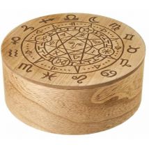 Boite ronde Astro – 8445148029704 – en bois MDF gravé – Hauteur 10 cm, Diamètre 25.5 cm – UNIMASA