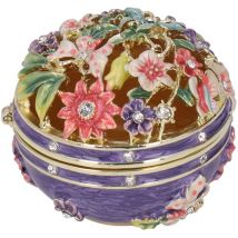 Feiyue - Boîtes à bijoux sculptées violettes à charnière émaillées pour ordinateurs de bureau, voitures, décorations, cadeaux