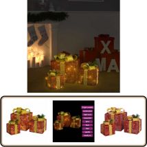 Vidaxl - Boîtes-cadeaux de Noël décoratives 3 pcs Extérieur Intérieur - Boîte Cadeau Noel - Décoration Noel - Luminaire Noel - Coffret Cadeau Noel