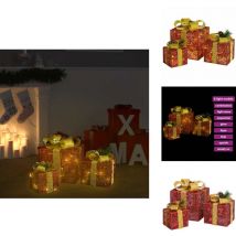 Boîtes-cadeaux de Noël décoratives 3 pcs Extérieur Intérieur - Boîte Cadeau Noel - Décoration Noel - Luminaire Noel - Coffret Cadeau Noel - Noël