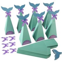 Fei Yu - Boîtes de Fête de Sirène Boîtes de Bonbons Sirène Sacs Cadeaux pour Mariage sur le Thème de la Sirène, Douche Nuptiale, Fête de Bébé,