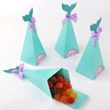 Boîtes de fête sirène Boîtes à bonbons sirène Sacs cadeaux pour mariage à thème sirène