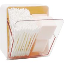 Boîtes de Holder pour boules de coton, écouvillons, ronds, fil dentaire, boîte de récipient distributeur avec 2 compartiments, organisateur de
