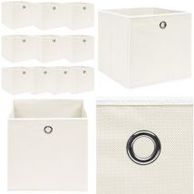 Boîtes de rangement 10 pcs Blanc 32x32x32 cm Tissu - boîte de rangement - boîtes de rangement - Home & Living
