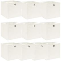 Boîtes de rangement 10 pcs Blanc 32x32x32 cm Tissu