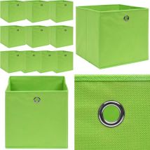 Boîtes de rangement 10 pcs Vert 32x32x32 cm Tissu - boîte de rangement - boîtes de rangement - Home & Living