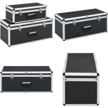 Boîtes de rangement 2 pcs Noir Aluminium - boîte de rangement - boîtes de rangement - Home & Living - Noir