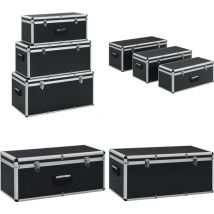 Boîtes de rangement 3 pcs Noir Aluminium - boîte de rangement - boîtes de rangement - Home & Living - Noir