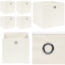 Boîtes de rangement 4 pcs Blanc 32x32x32 cm Tissu - boîte de rangement - boîtes de rangement - Home & Living - Blanc