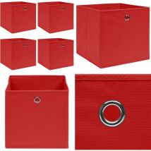 Boîtes de rangement 4 pcs Rouge 32x32x32 cm Tissu - boîte de rangement - boîtes de rangement - Home & Living - Rouge